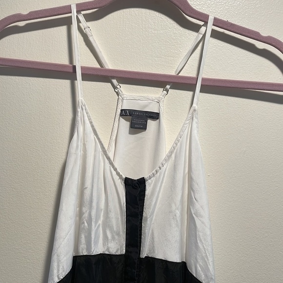 Armani Exchange Razorback White and Black Button Down Maxi Dress - Picture 2 of 10